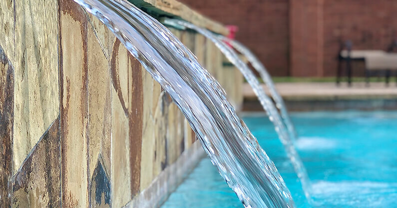 Pool waterfall feature